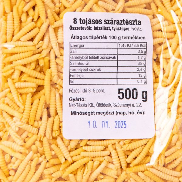 Apró csigatészta 6 tojásos 0,5 kg