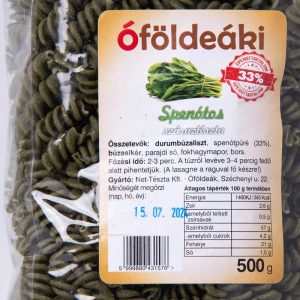 Spenótos orsó tészta 0.5kg